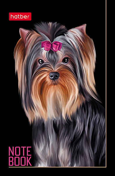 Блокнот А7 48 листов в клетку на клею, "Портрет лучшего друга", обложка мелованная бумага, ламинация, 3-х цветный блок 60 г/м2