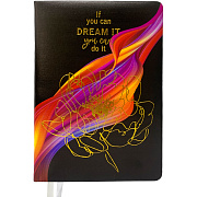 Ежедневник недатированный "deVENTE. Galaxy" A5 (145 ммx205 мм) 320 стр, кремовая бумага 70 г/м², печать в 2 краски, твердая обложка из искусственной кожи с поролоном, цветная печать, тиснение фольгой, черный форзац, перфорация, закругленные уголки, 2