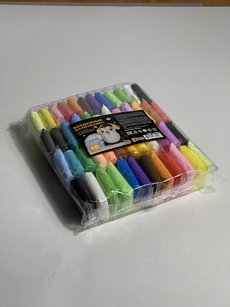 Пластилин воздушный 48 шт, со стеком