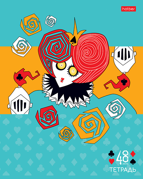 Тетрадь 48 л. кл. "Ах, Алиса" 65г/кв.м выб лак 5 диз.в блоке скругл.углы 