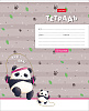 Тетрадь 18 листов в клетку "Забавные панды" 65г/кв.м, скругленные углы, микс 5 видов