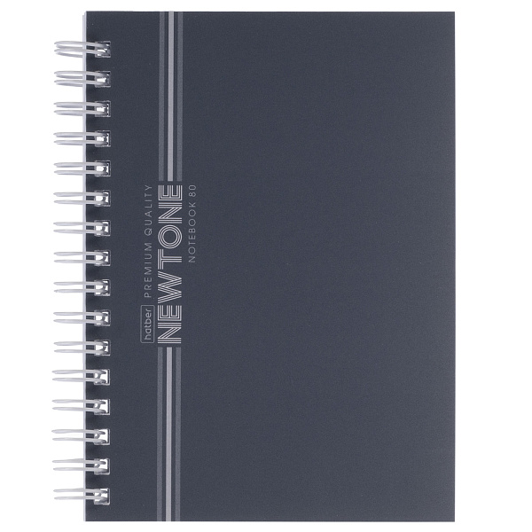 Записная книжка А6 80 листов клетка на гребне "Серый агат" 80г/кв.м перфорация на отрыв  Обл. мел.картон ламинация СОФТ ТАЧ НЬЮТОН ПАСТЕЛЬ