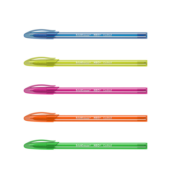 Ручка шариковая 0,6 мм ErichKrause® СИНЯЯ COCKTAIL, корпус ассорти