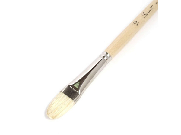 Кисть щетина овальная № 10 (22мм) Сонет длинная ручка покрытая лаком 