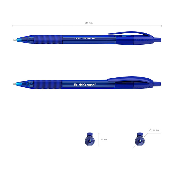 Ручка шариковая автомат. ErichKrause U-209 Matic&Grip Original 1.0, Ultra Glide Technology, СИНЯЯ (в коробке по 50 шт.)