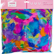 Перья декоративные "deVENTE" натуральные индюшиные, размер 10-15 см, 100 г, цвет ассорти, в пластиковом пакете с блистерным подвесом