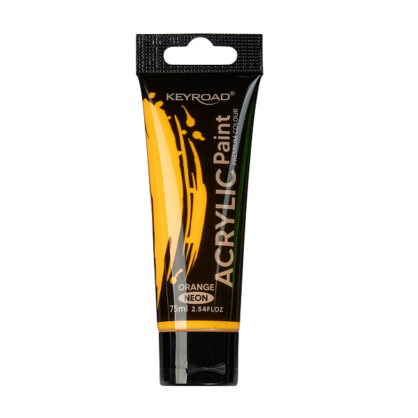 Акрил 75 мл туба KEYROAD художественный неоновый оранжевый