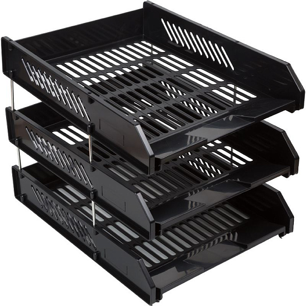 Набор из 3 лотков на металлических стержнях "deVENTE" черный, размер 258x332x255 мм, инд.уп