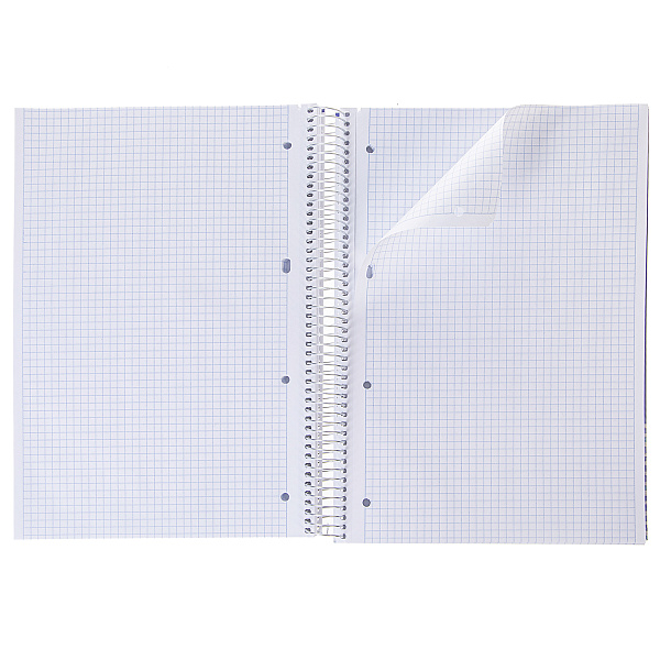 Тетрадь А4 160 листов в клетку твердый переплет на спирали "Россия" 60-65г/кв.м Многоуров.перфорация глянц. ламин.