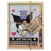 Набор блокнот "Куроми" А5 60 л. кл. + Ручка шариковая Kuromi, цвет чернил синий, 0,7 мм в подарочной упаковке