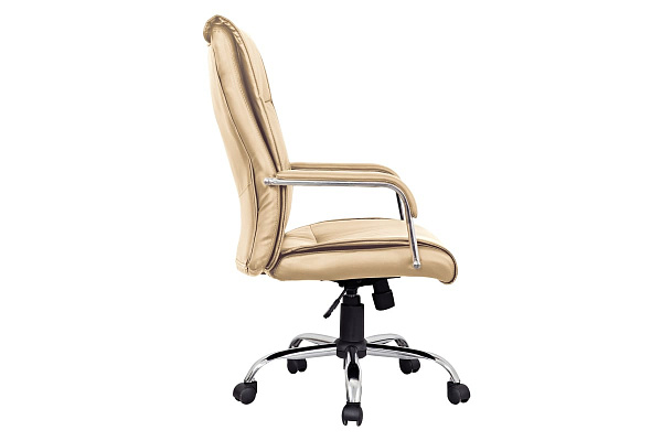 Кресло офисное BRABIX "Space EX-508", экокожа, хром, бежевое, до 120 кг