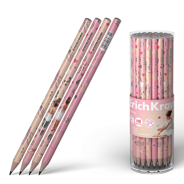 Карандаш ч/г HB ErichKrause Pointes, круглый, (в тубусе)