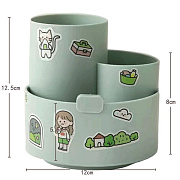 Органайзер для канцелярских принадлежностей "deVENTE. Orbit" настольный, вращающийся, с подставкой под телефон, 12x12,5x12 см, зеленый