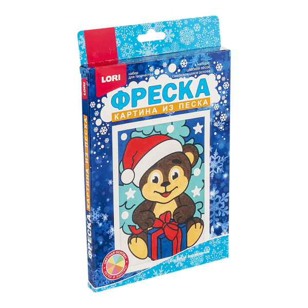Картина из песка. Фреска. "Весёлый медвежонок"