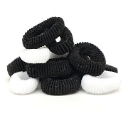 Резинки для волос 3747 "Черное-белое", цена за 1резинку