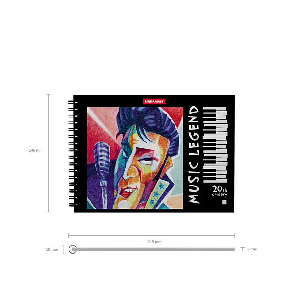 Тетрадь для нот А5 24 л. на спирали ErichKrause Music Legend, горизонатальная ориентация
