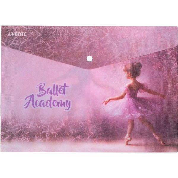 Папка-конверт на кн. А4 "deVENTE. Ballet Academy" 180 мкм, матовая полупрозрачная с рисунком, с волокнистой фактурой, индивидуальная маркировка
