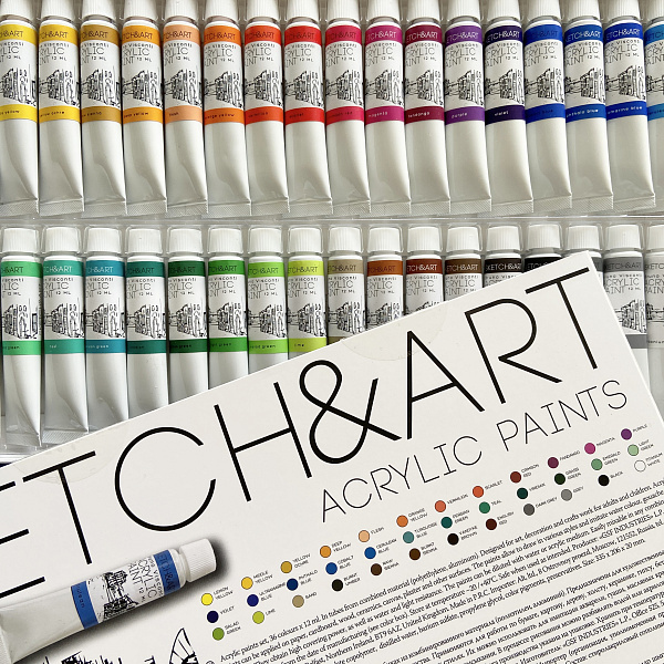 Акрил 48 цв. 12 мл  В КОРОБКЕ-ПЕНАЛЕ