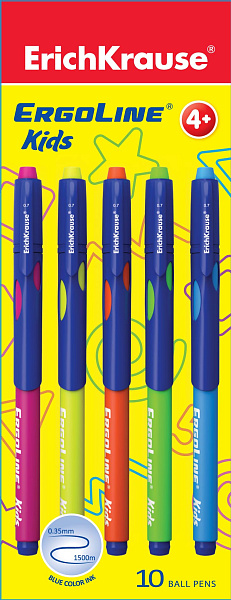 Ручка шариковая  ErichKrause Ultra Glide ErgoLine Kids Ultra Glide Technology, СИНЯЯ