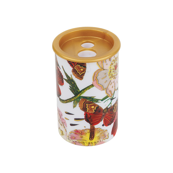 Точилка 2 отв. С КОНТЕЙНЕРОМ "FLORA. BLOOM FLOWERS" (2 ВИДА)