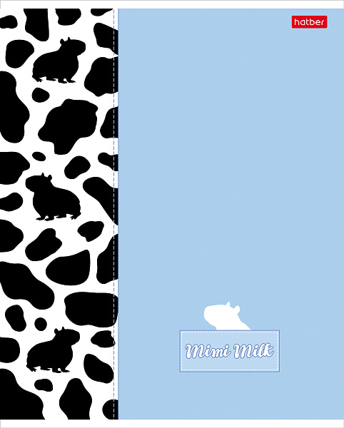 Тетрадь 48 листов в клетку "Мими молоко" 60-65г/кв.м на скобе Обл. мел.картон мат.ламин. 5 диз.в блоке скругл.углы