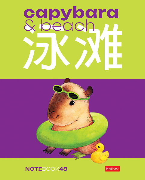 Тетрадь 48 л. кл. "Капибара_day" 65г/кв.м 5 диз.в блоке скругл.углы 