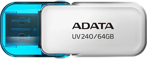 Флеш Диск A-Data 64GB UV240  USB2.0 белый/голубой