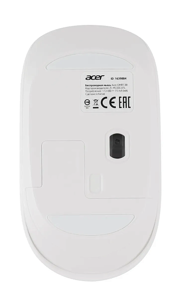 Мышь Acer OMR138 белый оптич. 1600dpi беспров. USB 3but 