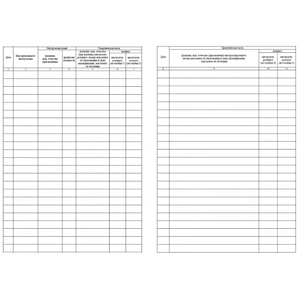 Журнал учета противопожарных инструктажей (Приказом МЧС России от 16.12.2024 № 1120, 64стр)