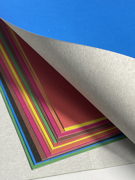 Картон цветной А4, 16 листов, 8 цветов, "Белочка", немелованный, односторонний, 200г/м2, в папке