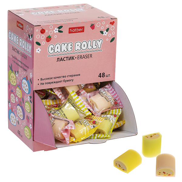 Ластик Hatber "Cake Rolly", PVC , ассорти
