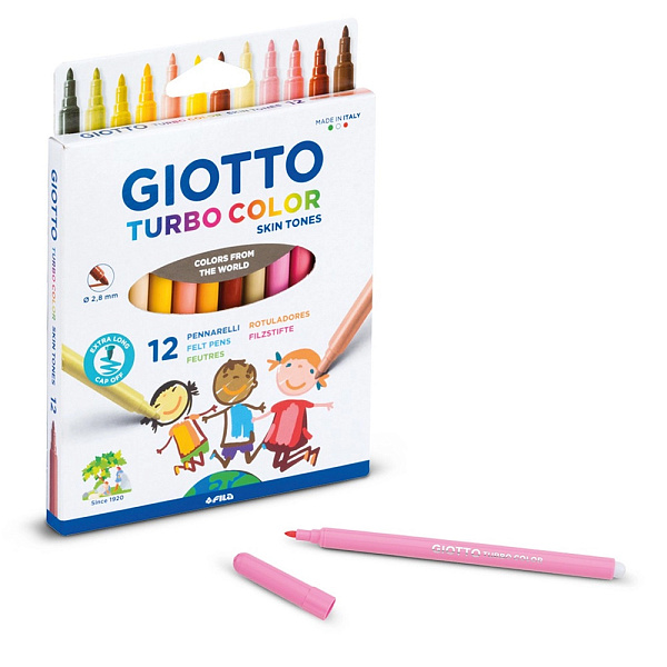 "Giotto" TURBO COLOR SKIN TONES Набор фломастеров 12 цв