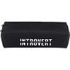 Пенал "deVENTE. Introvert" 21x6x6 см, плотный износостойкий полиэстер с водоотталкивающей пропиткой, 2 отделения на молнии, прямоугольный для 40 предметов, черный