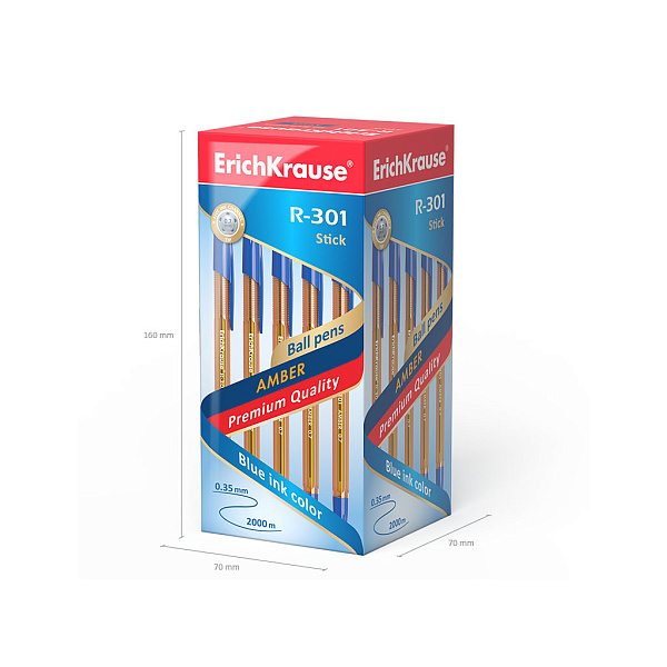 Ручка шариковая 0,7 мм ErichKrause® R-301 AMBER синяя