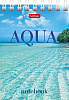 Блокнот А7 60 л. кл. на гребне "AQUA" 65г/кв.м Обл. мел.картон 