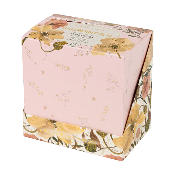 Ручка шариковая автомат. 0,5 мм "DREAMBOX.FLORA.ЦВЕТОЧНАЯ СТРАСТЬ" СИНЯЯ, В ПОДАРОЧНОМ ПЕНАЛЕ