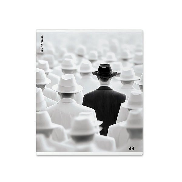 Тетрадь 48 листов в клетку "Black Focus", матовая ламинация+выборочный УФ-лак ErichKrause _MIX-PACK