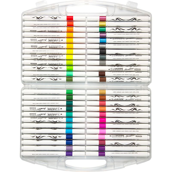 Набор маркеров акриловых "deVENTE. HOBBY CREATIVE. Classic&Pastel" 48 цв. круглый корпус, пулевидный наконечник, ширина линии 2 мм, в пластиковой коробке