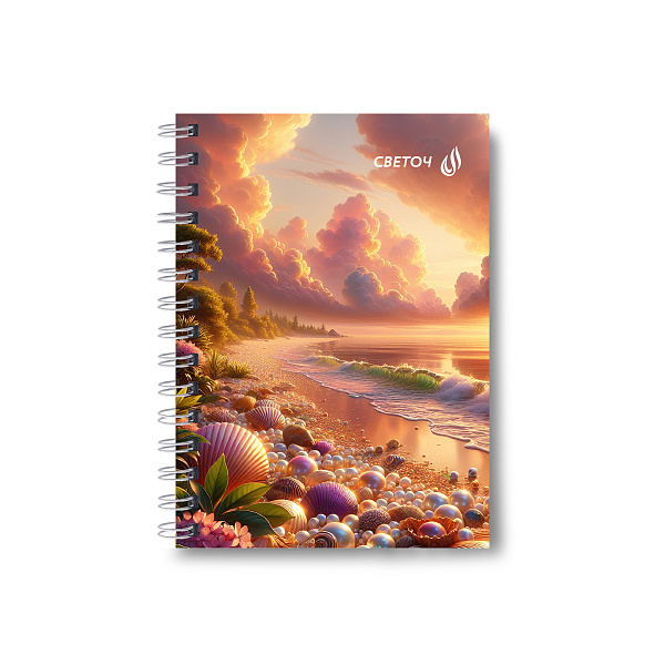 Записная книжка А6 80 л. кл. на гребне "Морской закат" 01188  "Светоч"