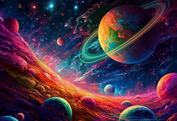 Пазл 500 эл. "Неоновый космос" "ФРЕЯ"