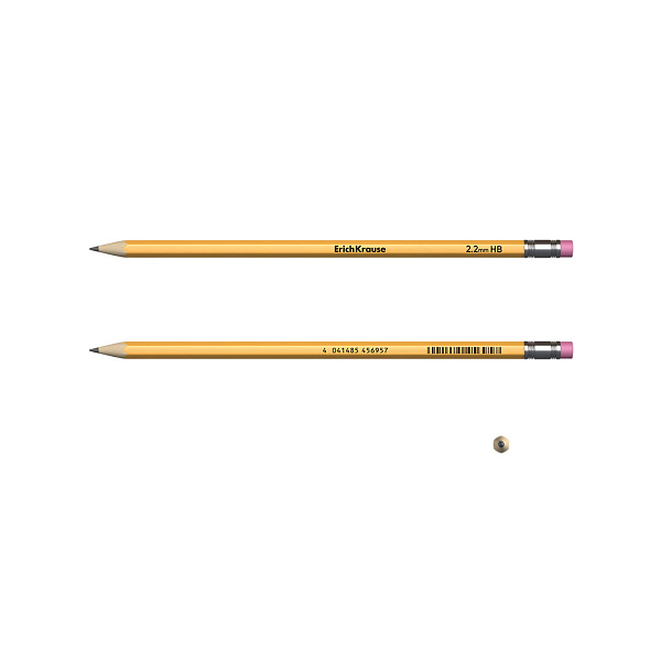 Карандаш ч/г HB ErichKrause® Amber 101 HB шестигранный с ластиком (в коробке)