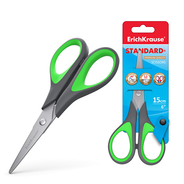 Ножницы 150 мм ErichKrause EasyCut+, 15см, ассорти (в блистере )