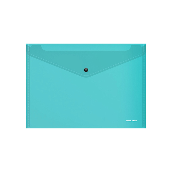 Папка-конверт на кнопке А4 ErichKrause Fizzy Vivid, A4, полупрозрачный, пластиковая, ассорти (в пакете 