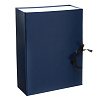 Короб архивный А4, 120мм, INDEX разборный, бумвинил, на 2-х завязках, синий