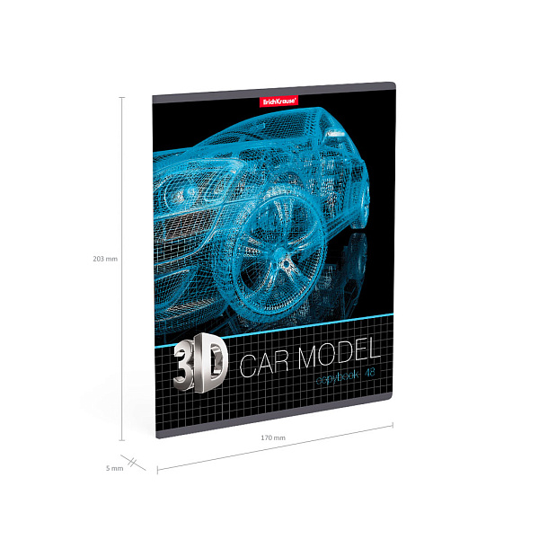 Тетрадь 48 л. кл. "3D Grid", выборочный УФ-лак ErichKrause 