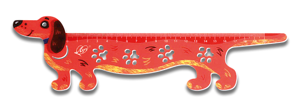 Линейка 20 см фигурная "Такса"