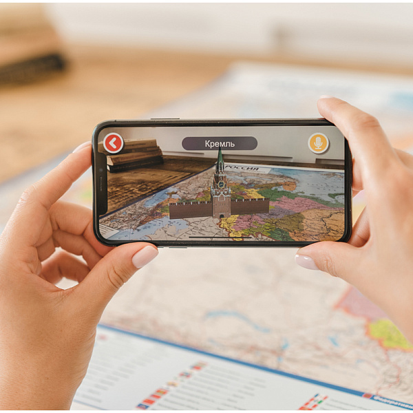 Карта России Политико-административная, 1:7,5М 116х80 см., интерактивная