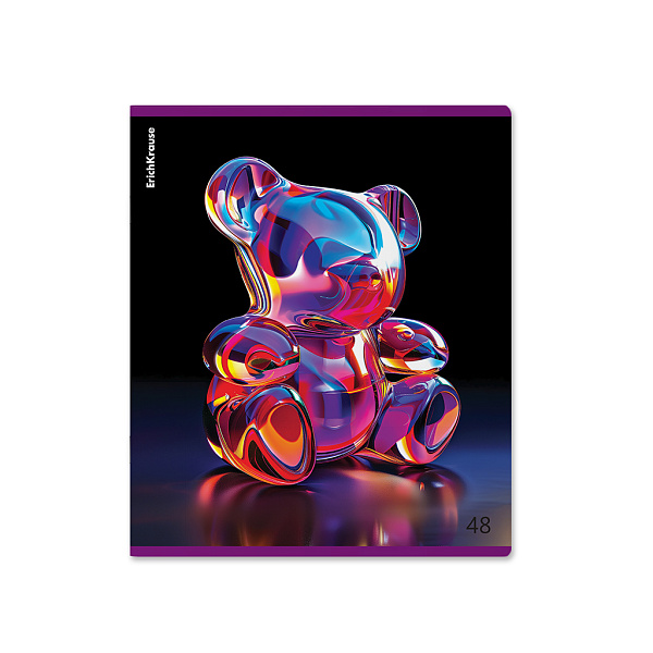Тетрадь 48 л. кл. "Jelly Bear", металлизированная ламинация+твин-лак ErichKrause _MIX-PACK