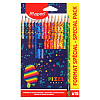 Карандаши 18 цв. Maped PIXEL PARTY пластиковые, треугольные, декорированные, в картонной коробке с подвесом