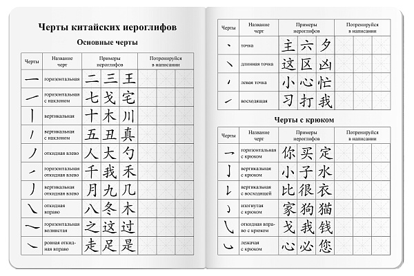 Тетрадь для записи китайских иероглифов А5 24 листа, "Огненный дракон"